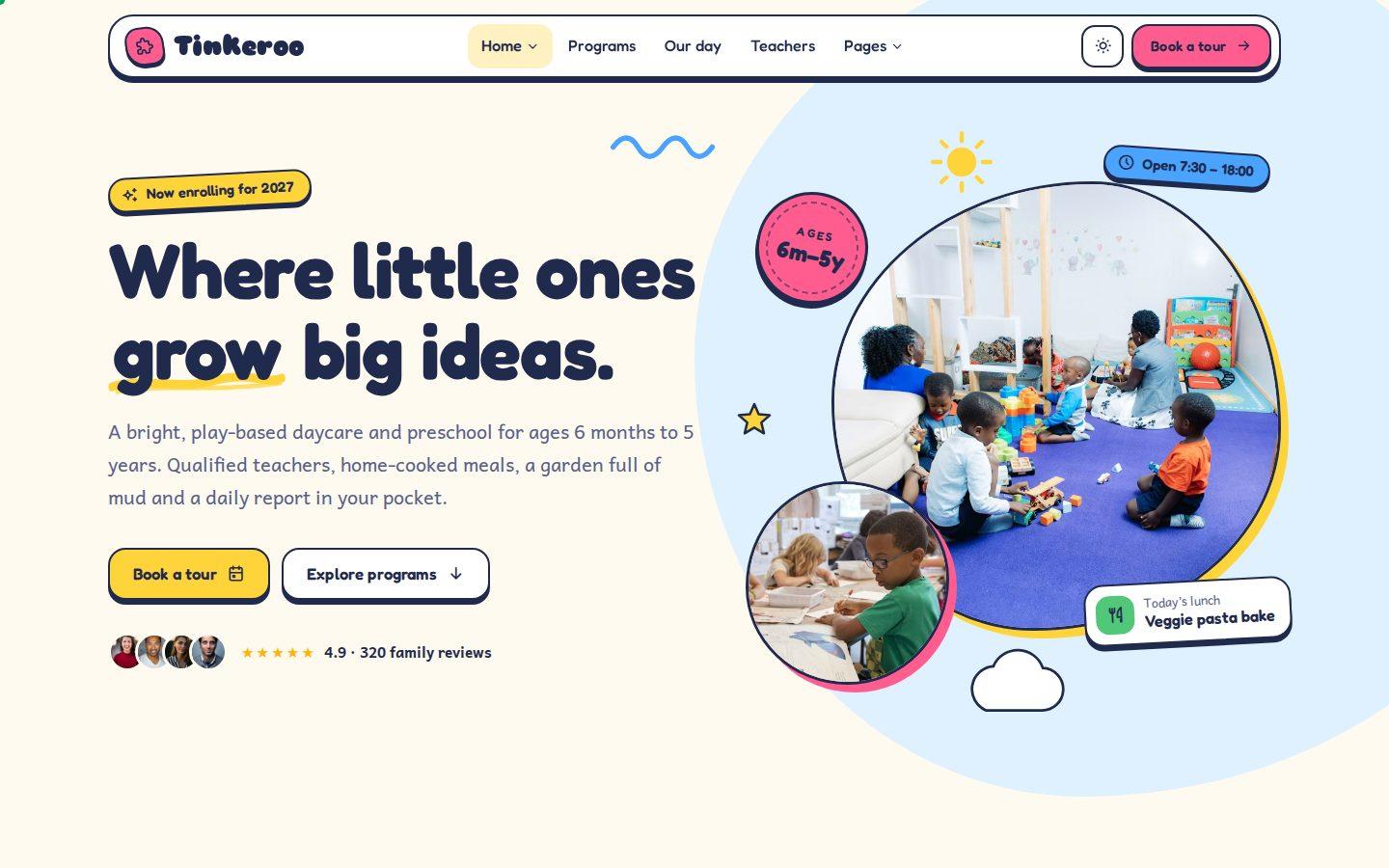 Tinkeroo home page preview